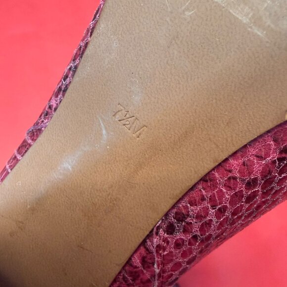 Juicy Couture Burgundy Snakeskin Leather Boots – Size 7.5 – 2010s Statement - Picture 5 of 13